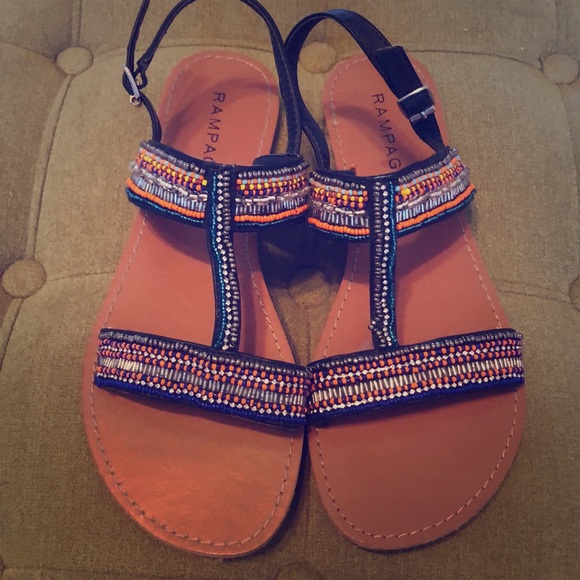 Rampage Shoes - Rampage beaded boho sandals/ Size 8